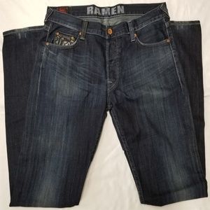 Evisu Ramen jeans men sz 38 waist dark wash